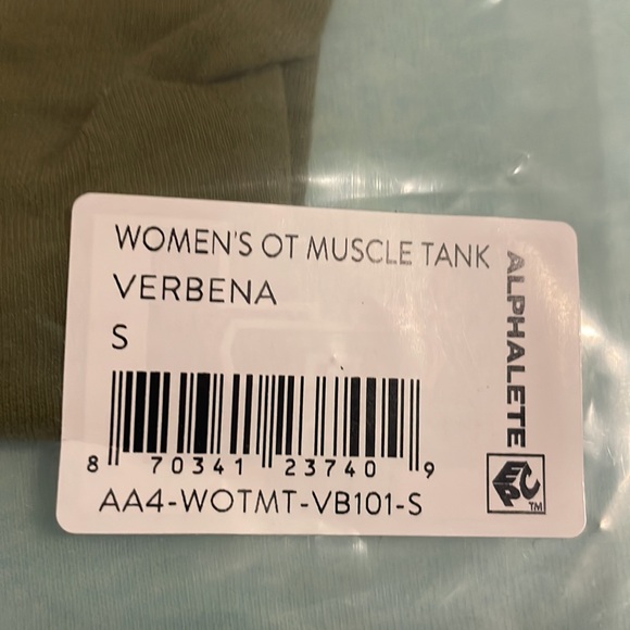 NWT ALPHALETE Womens OT Muscle Tank Workout Crop Shirt Green Sz SMALL - Picture 5 of 6
